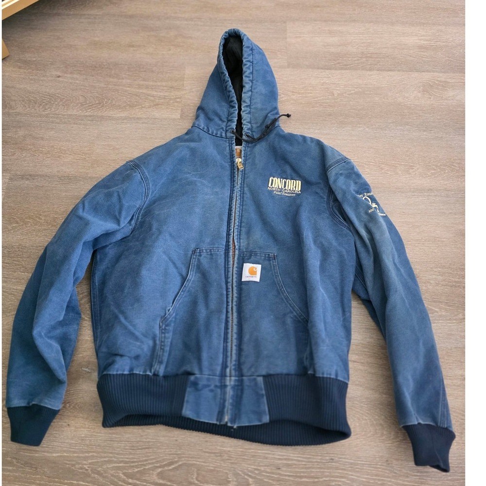 Carhartt J04 NVY Navy Blue Active Jacket Thermal Lined Concord NC Mens XL